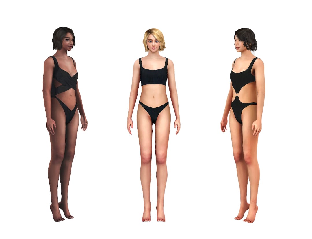 Swimwear virtual fitting avatars